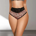 1pcs Leopard Print Sexy Lace Women Panties Mid Waist Breathable Comfortable Female Underpants Patchwork Lady Briefs Underwear
