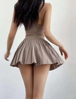 Preppy WOMENGAGA American Style Style High Waisted Slim Pleated Skirt For Women's Summer Ballet Skirt Fashion Women QI9Y