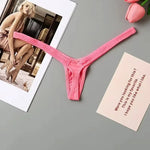 4PCS Thong Sexy Low Waist Mini Panties Deep V Thong Women's Breathable One Line Bikini Bottom Thong Female Panty Women Underwear