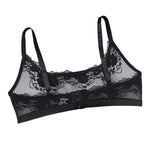 1pcs Plus Size 1XL-4XL Sexy Lace Women's Bras No Pad Breathable Sexy Lingerie 3/4 Cup Black Female Underwear Perspective Bra