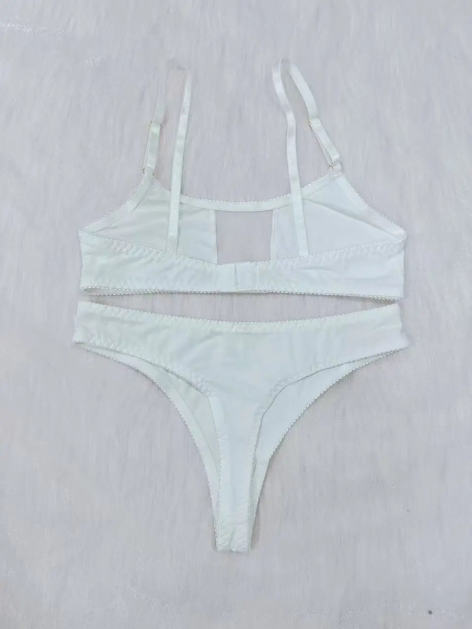 Ladies Smooth Comfortable Thin Underwear Women Sexy Nightwear Inner Solid Color Sleep Underwear Bra Set