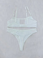 Ladies Smooth Comfortable Thin Underwear Women Sexy Nightwear Inner Solid Color Sleep Underwear Bra Set