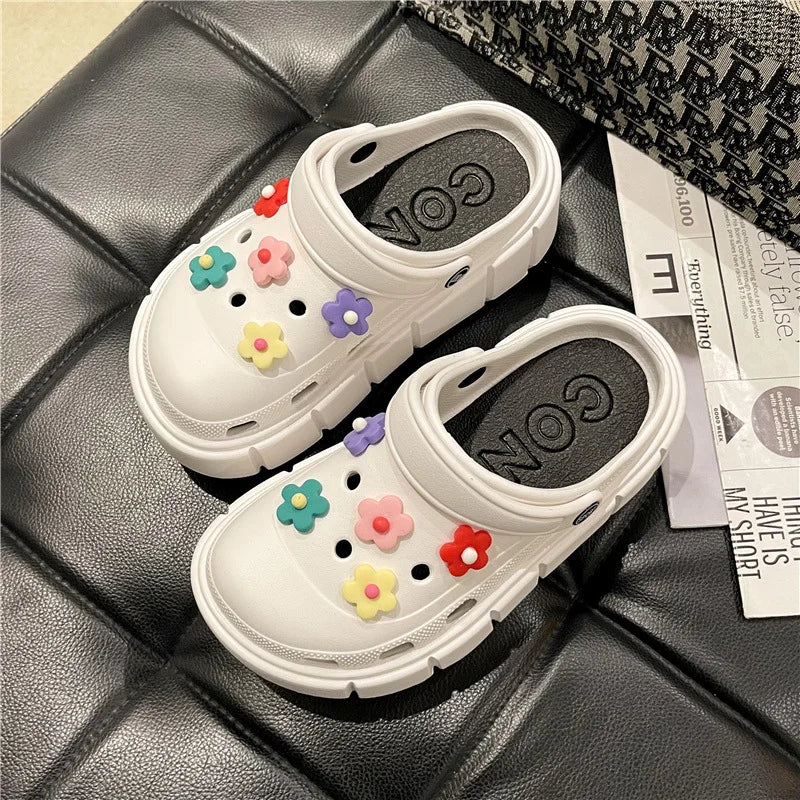 Summer Women Slippers Platform Clogs Outdoor Garden Shoes Female Pool Sandals Bathroom Flip Flops Mules Ladies Beach Slides