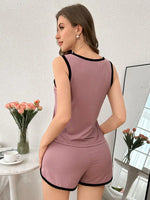 New women's sleepwear two-piece soft and comfortable solid color vest shorts casual home wear summer running sports set Y2K