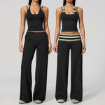 2PCS Yoga Set Women Tracksuit Polka Dot Athletic Wear Striped Workout Set Push Up Gym Outfits High Waist Butt Lift Yoga Clothes