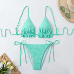 Sexy String Bikini 2026 Two Piece Mint Green Swimsuit Female Swimwear Women Thong Bikinis Set Bather Beachwear Bathing Suit Pool