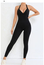 Backless Gym Jumpsuit Sport Overalls Women Nylon Yoga Workout Clothes for Women Fitness Clothing Gym Sets Womens Outfits