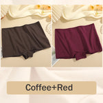2Pcs/Set Women's Panties Cotton Seamless Sports Boxers Underwear Female Solid Color Briefs Lingerie Intimate Underpants XS-XL