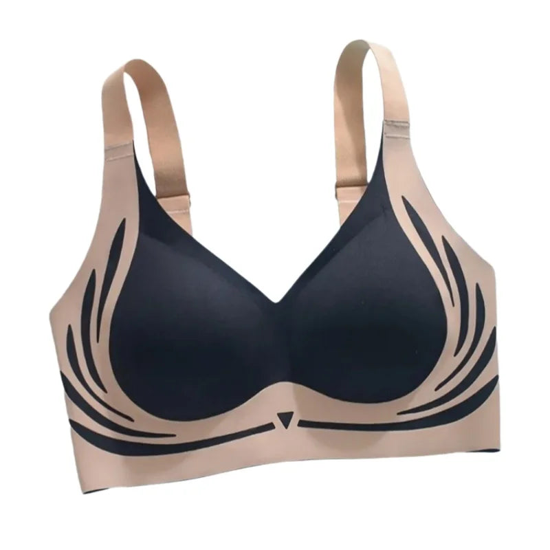 2Pcs/Set Non-wire Push-Up Bras Women's Anti-sagging Lift-up Bra Side Support Adjustable Straps No Show Plus Size Underwear M-4XL