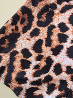 Sexy Brown Leopard Floral Print One Piece Swimsuit 2026 Women U Neck Slim Tummy Control Bathing Suit Holiday Swimwear Monokini