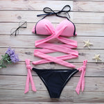 10 Colors Sexy Bikini S-2XL Swimwear Swimsuit Women Cross Bandage Bikinis Set Bathing Suit Female Push Up 2026 Bikini Brasileno