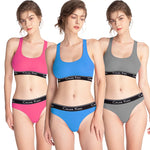 Fashion Bottoming Tops Letter Print Women‘sBra ThongUnderwear Set Sexy Beauty Back Vest Top Seamless Sleep Lingerie Suit