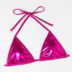 Shiny Swimwear Women Halter Bathers Bling Sequin Bikini Set Cut Out Push Up Padded Bathing Suit Thong Swimwear Glitter Biquini