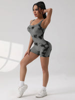 Tummy Control Backless Yoga Suit U Neck Sleeveless Sports Seamless Jumpsuit Threaded Stretch Women Bodysuit Without Bust Pads