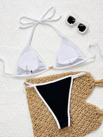 DEKA Brazilian Black White Micro Bikini Biquini Bandeau Padded Thong Swimsuit Women High Cut Bathing Suit Female Solid Monokini