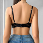 Women Lingerie Sheer Floral Lace Wire-Free No Pad Bra Underwear Adjustable Strap Unlined Brassiere Lingerie Elegant Women's Bras