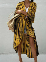 17 Colors Leopard Printed Colorful With Belt Tunic Cover-ups Beach Dress Beach Wear Beachwear Female Women Beach Cover Up V4510L