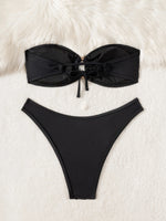 Shiny Sequin Bandeau Bikini Set 2026 Women Sexy Gold Front Circle Push Up Micro Swimsuit Bathing Suit Thong Swimwear Biquini