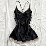 Off Shoulder Ultra Short Sexy Bras Pajamas Home Dresses Night Shirts Sexi Women's Nightgown Silk Lingerie See Through Dress