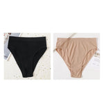2Pcs/Set Seamless Panties High Waist Briefs Women High Leg Cut Panties Female Underpants Sexy Lingerie Solid Color Underwear S-L