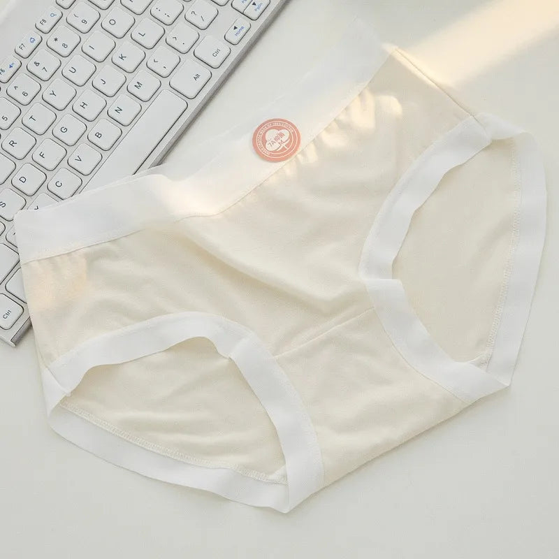 1 Pack 7A Antibacterial Mid-Rise Fit Panties Sexy Lingerie Breathable All-Day Comfortable Briefs Solid Color M-XL Intimates