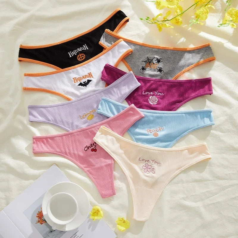 Fruit Printed Girls G String Sexy Panties Seamless Women Briefs Thong Underwear Female Low Waist Fitness Lingerie Size S-XL