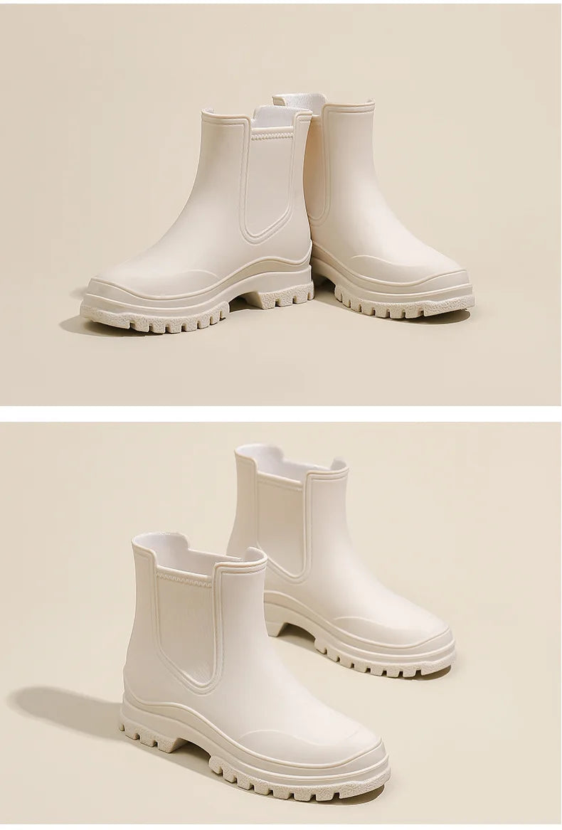 Rain Boots Women Garden Galoshes Waterproof Rubber Chelsea Boot Female Non-slip Rainshoes Fishing Water Shoes Botas Lluvia Mujer