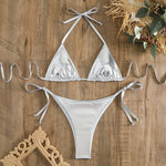Sexy Red Shiny Triangle Micro Thong Bikinis Sets for Women Mini Swimwear Bathing Suits String Halter Bikini Mujer Swimsuit 2026