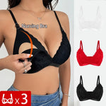 3 Piece Set Of Women'S Breastfeeding Underwear Comfortable Without Steel Rings And Anti Sagging Gathering Breastfeeding Bra