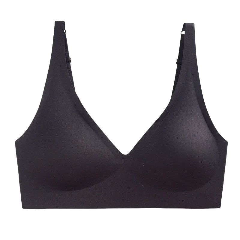 Women Wireless Leopard Seamless Bra Adjustable Non-Detachable Strap Removable Pad Intimates Skin-Friendly Underwear S-5XL