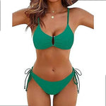 2026 Multicolor Textured Adjustable Tie Side Push Up Sexy Bikini Padded Swimwear For Women Beach Bathing Suit