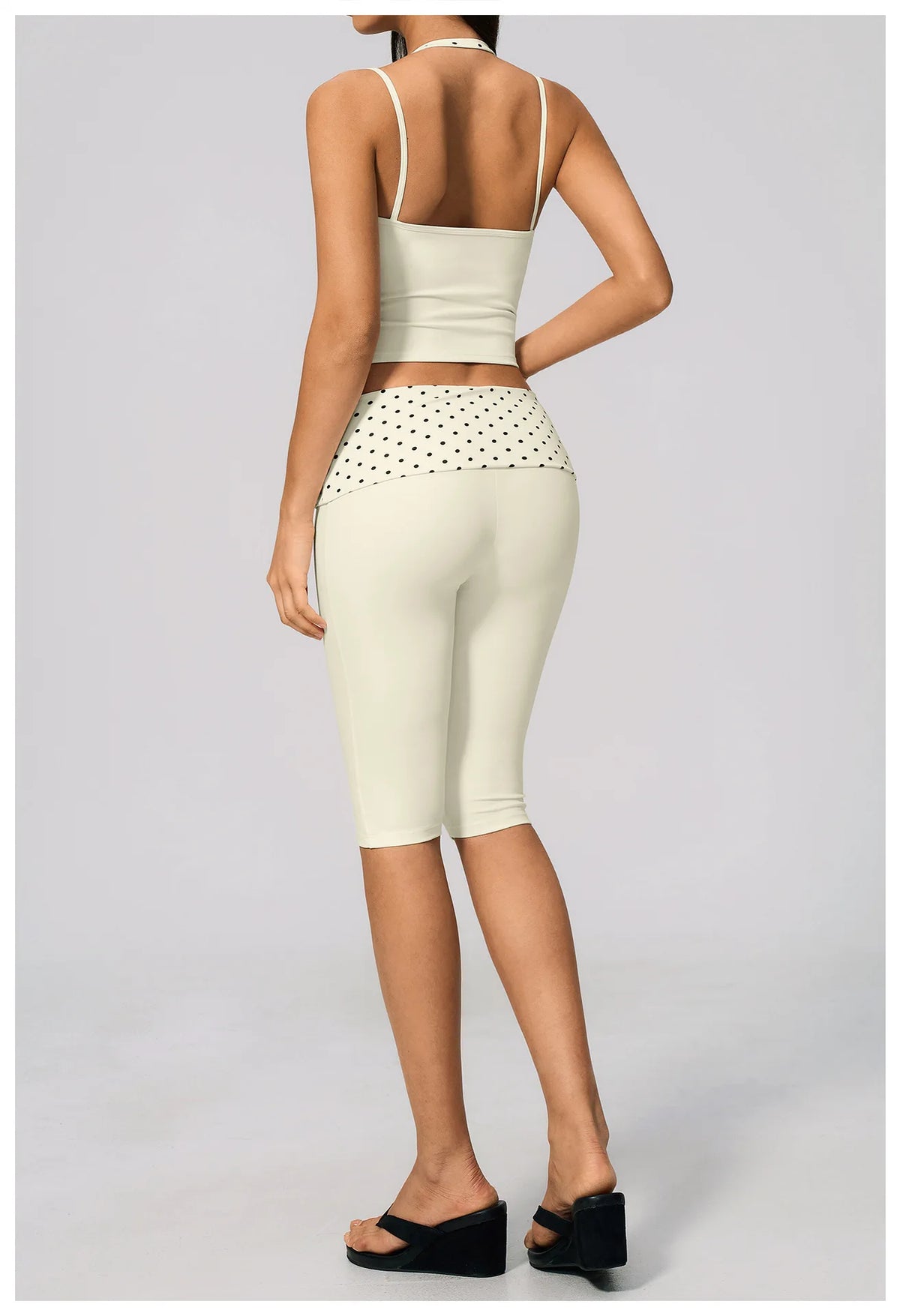 New Fake Two-piece Yoga Sets Women Striped Shock-absorbing Slim Sports Tank Top Fitness Suit Gym High Waist Mid Pants Tracksuit