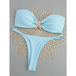 Sexy Starfish Bandeau Bikini 2025 Women Swimsuit Female Swimwear Thong Bikinis Set Brazilian Beach Wear Bathing Suit Biquini