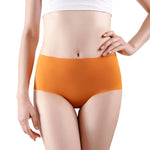 3Pcs/Set Women Ice Silk Panties Wavy Trim Seamless Underwear High Waist Panty No Show Briefs Invisible Ladies Lingerie M-XXL