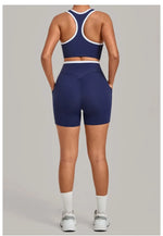 Women's Seamless Yoga Sets Sports Fitness High Waist Hip-lifting Shorts Back Beauty Sleeveless Suits Gym Training Workout Sets