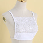 Women’s Lace Chest Cover Cami Insert Adjustable Strap Modesty Panel for Low Cut Tops Dress Layering Underwear