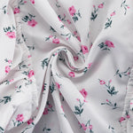 FDYOUI Women's O-neck Single Breasted Ruffles Floral Dress with Corset Ladies Chic Long Sleeve Tunics Shirts Dresses High Street