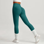 Seamless High Elastic Yoga Pants Side Pocket Design Tummy Control Butt Lift Running Training Sport Leggings For Women
