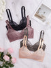 4PCS Wireless Lace Women's Bras Thin Unlined Sheer Bra Daily Soft Breathable Mesh Lingerie Underwear