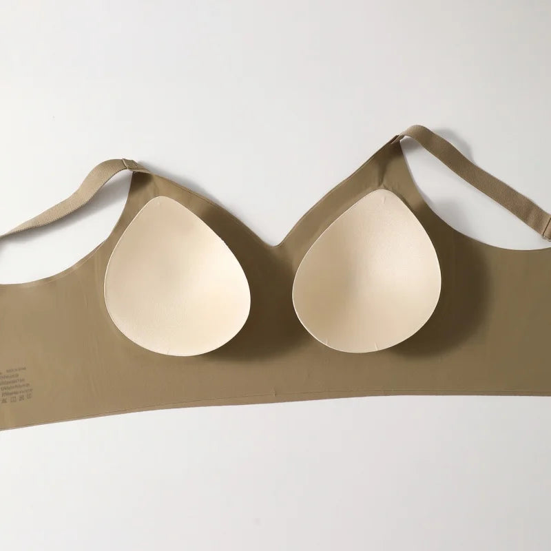 2Pcs/Set Seamless Bras For Women V-neck Non-wire Push Up Bra Comfort Shoulder Straps Padded Underwear M-4XL Intimates