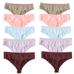 10Pcs/Set Seamless Thongs G-String Women Panties Sexy Underwear Female Underpants Sexy Lingerie Low Waist Sport Bottoms M-XL