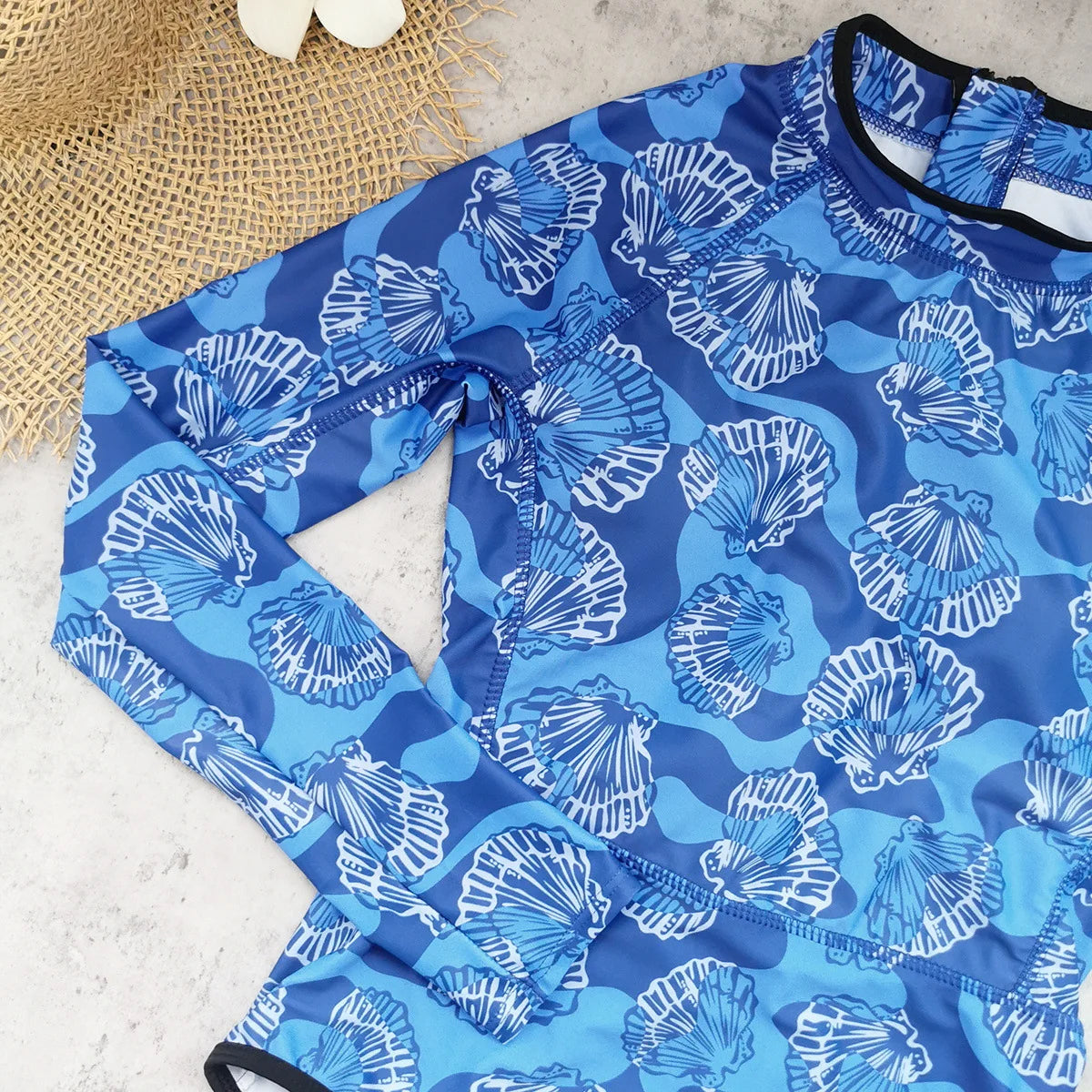 2026 Print One Piece Swimsuit Long Sleeve Swimwear Women Bathing Suit Vintage Zipper Swimsuit One Piece Surfing Swim Wear