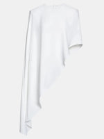 Trendix White Asymmetrical Cover Up For Women Fashion Ruffle Hem Loose Short Sleeve Shirts Casual Elegant Commuting Pullover Top