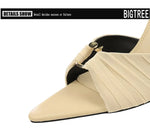 BIGTREE Summer Woman Slippers Fashion Open Toe Thin High Heels Shoes Street Style Stripper Party Slides Zapatos De Mujer