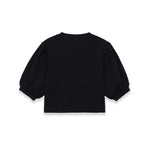 Fashion Casual Round-neck Puff Sleeve Knitted Top Women Black Puff Sleeve Knit T Shirt Crew Neck Short Sleeved Casual Top 99K0