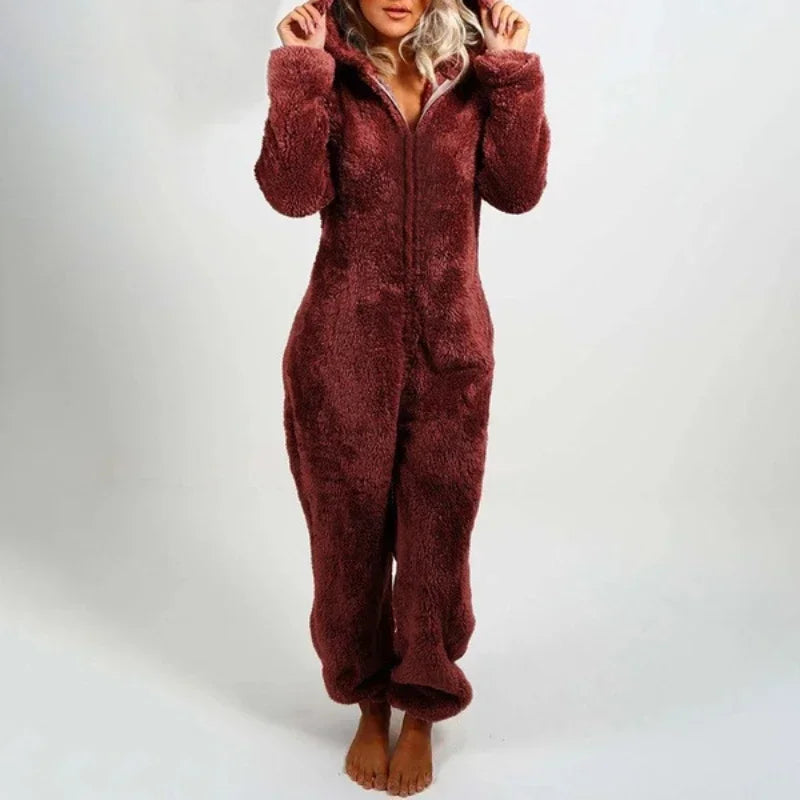 Mode Sourire Vêtements De Nuit Ensemble Plus La Taille Capuche Ensembles Pyjamas pour Femmes Adultes pour Hiver plus size onesie