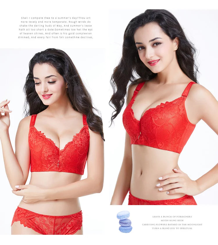 Sexy Women Bra Plus Size C D E Cup Push Up Bra Brassiere Side Adjustment Underwear Push Up Bra 75 80 85 90 95 100 105 110 115CDE