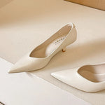 BIGTREE Sexy Classic High Heels Women Pumps Wedding Solid PU 5CM Thin Heels Kitten Heel Office Ladies Slip on Shoes Woman