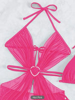 3 Piece Halter String Bikini 2026 Hollow Out Swimsuit Women Padded Swimwear Female Bathers Bathing Swimming Swim Suit Beachwear