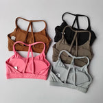 Women's Sexy Fitness Sports Bra Beautiful Back Gathering Naked Feel Comfortable Supportive Exercise Bra in Black/Mint/White